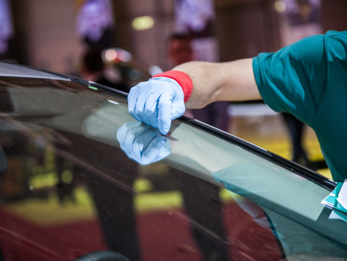 Reparatur Steinschlag Auto Glas Windschutzscheibe Flüssigkeit