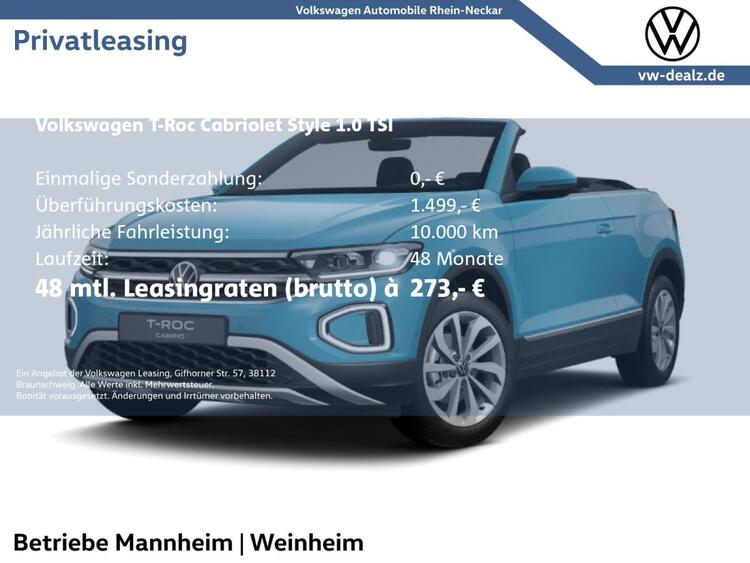 Volkswagen T-Roc Cabriolet Style 1.0 TSI OPF