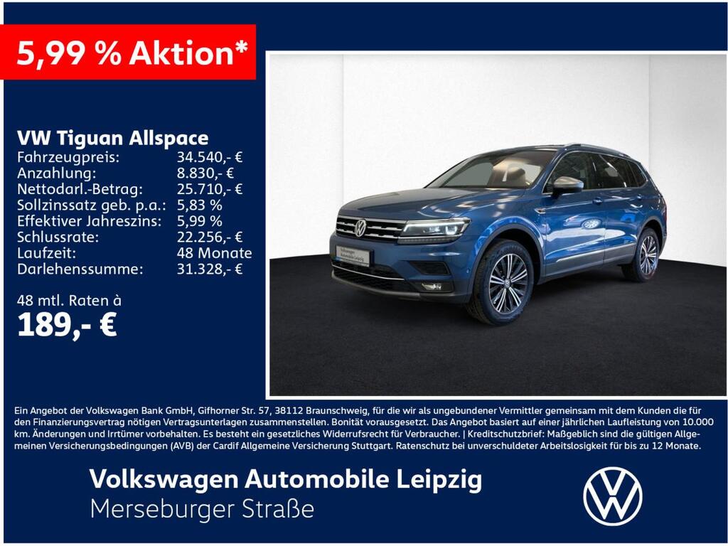 Volkswagen Tiguan Allspace für 424,00 € brutto leasen