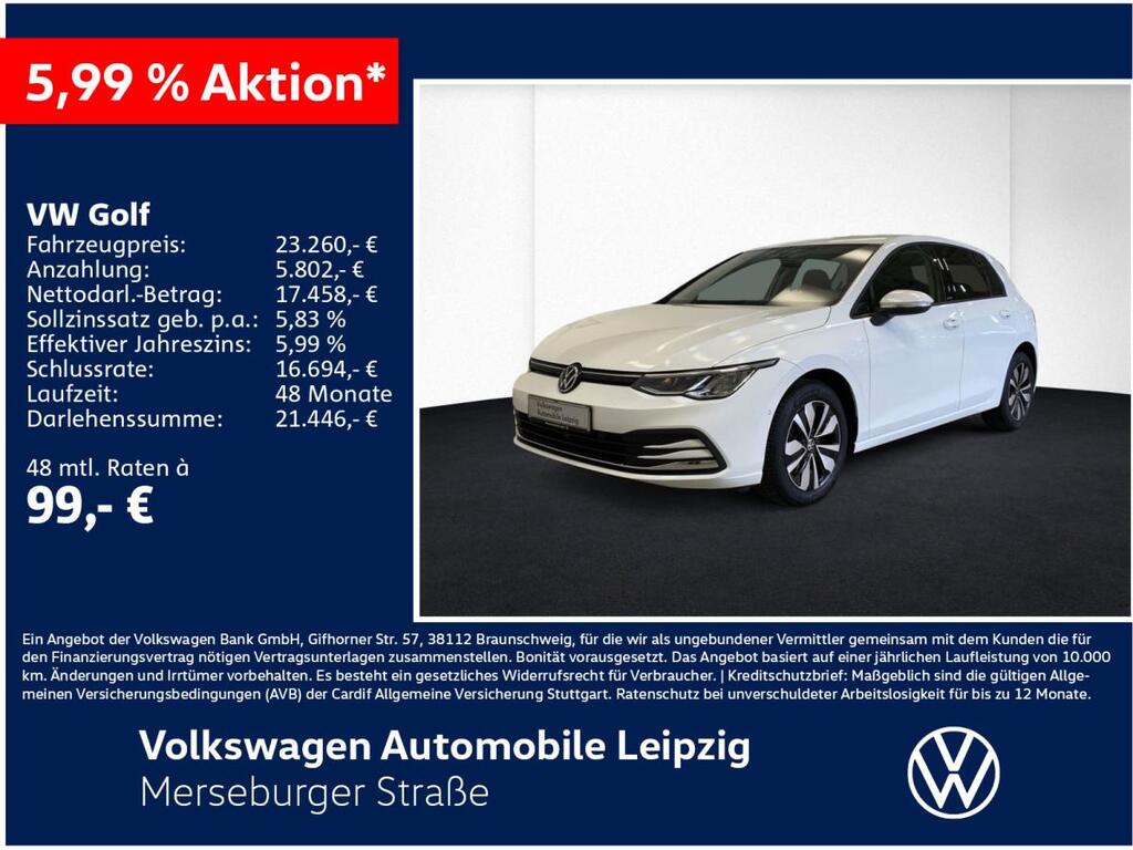 Volkswagen Golf für 271,00 € brutto leasen