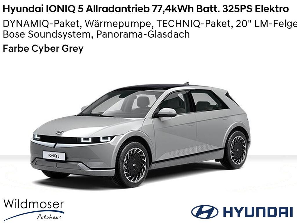 Hyundai IONIQ 5 ⚡ Allradantrieb 77,4kWh Batt. 325PS Elektro ⏱ Sofort verfügbar! ✔️ mit 6 Zusatz-Paketen