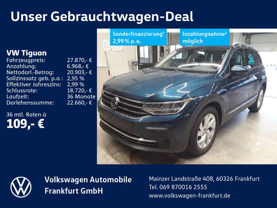 Volkswagen Tiguan 1.5 TSI Active Navi LaneAssist DAB+ LED Life 1.5 TSI OPF 6-Gang