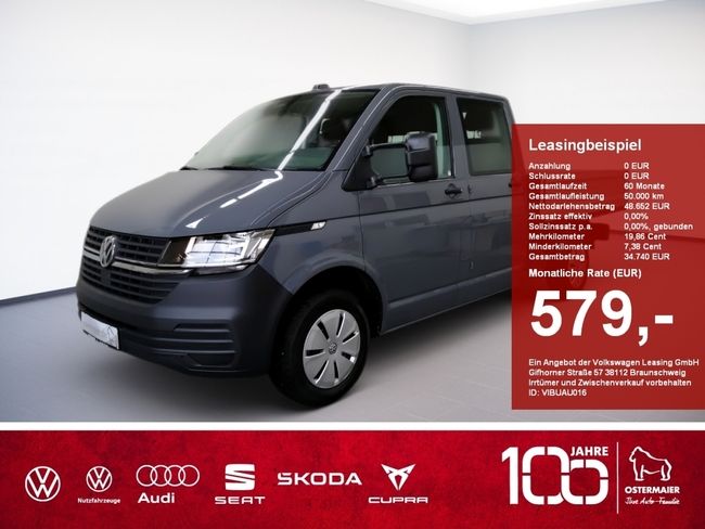 Volkswagen Transporter 6.1 Pritsche DoKa 2.0TDI SCR AHK KLI - Bild 1