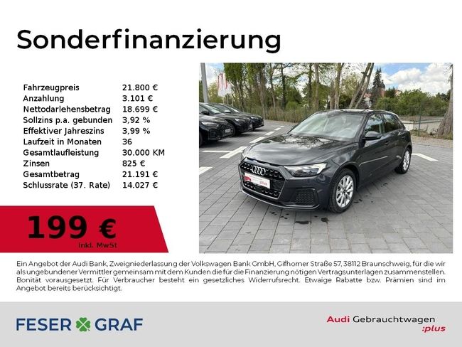 Audi A1 Sportback Advanced 25 TFSI LED+Navi+/PDC+/Kom - Bild 1