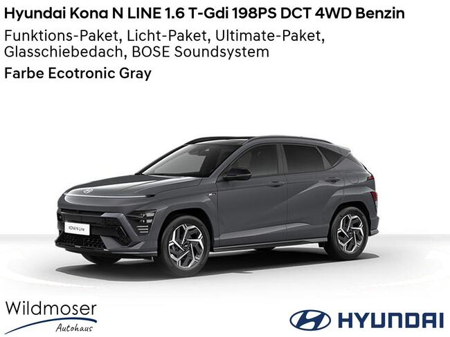 Hyundai Kona ❤️ N LINE 1.6 T-Gdi 198PS DCT 4WD Benzin ⏱ Sofort verfügbar! ✔️ mit 5 Zusatz-Paketen - Bild 1