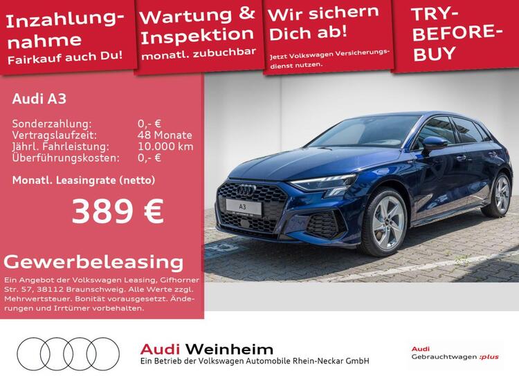 Audi A3 35 2.0 TDI Sportback S line Navi Business LED uvm