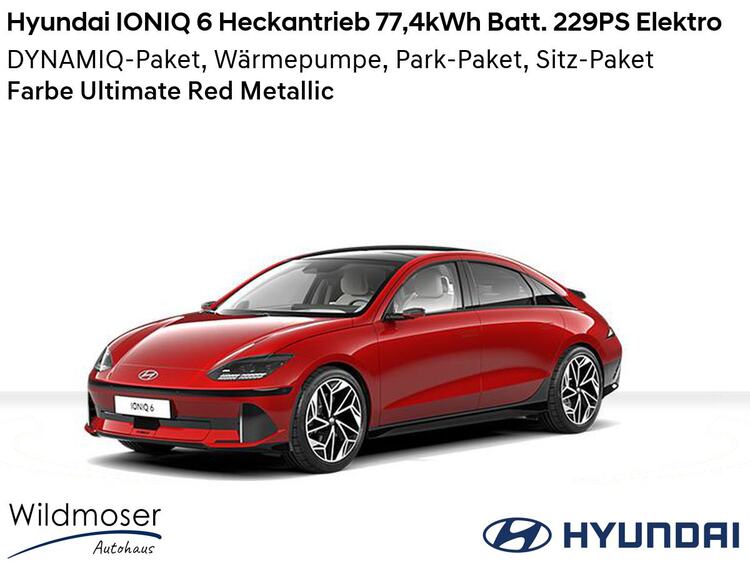 Hyundai IONIQ 6 ⚡ Heckantrieb 77,4kWh Batt. 229PS Elektro ⏱ Sofort verfügbar! ✔️ mit 4 Zusatz-Paketen