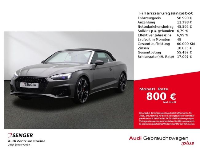 Audi A5 Cabrio S line 40 TFSI Komfortpaket Navi LED - Bild 1