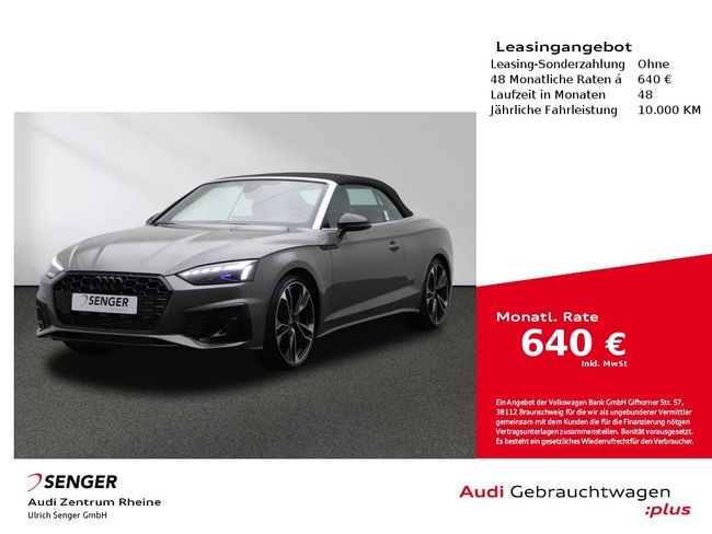 Audi A5 Cabrio S line 40 TFSI Komfortpaket Navi LED - Bild 1