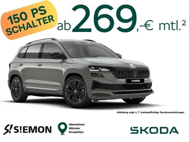 Skoda Karoq Sportline 🏎️🏁 150 PS Schalter ✔️ Privatkundenaktion🚗 🚕 🚙 - Bild 1