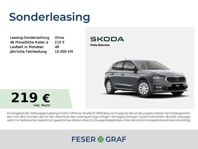 Skoda Fabia Selection 1,0l TSI 5-Gang *SZH*LED*KLIMA* - Bild 1