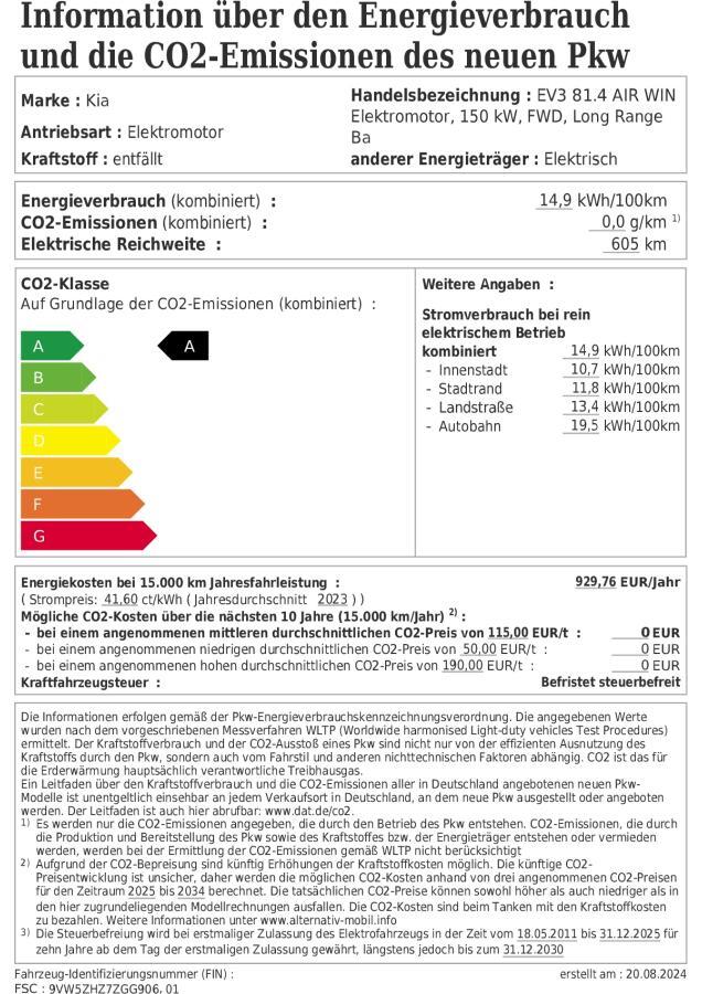 Kia EV3 Air 81,4 kWh Long Range204 PS inkl. Winterpaket ++& Vollkaskoversicherung inklusive - Bild 1