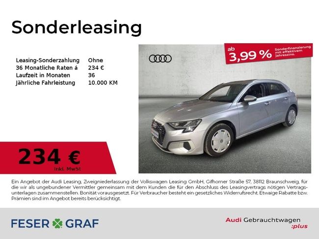 Audi A3 Sportback 30 TFSI advanced S tronic Navi SHZ - Bild 1