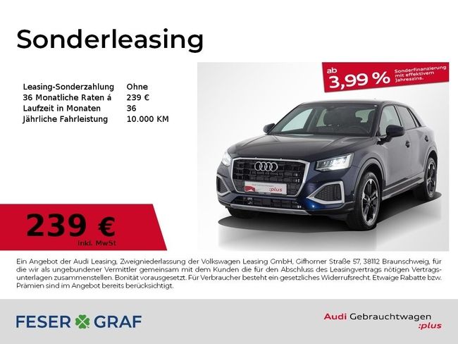 Audi Q2 Advanced 30 TFSI Vir. Cockpit/AHK/APPs/Alu-18 - Bild 1