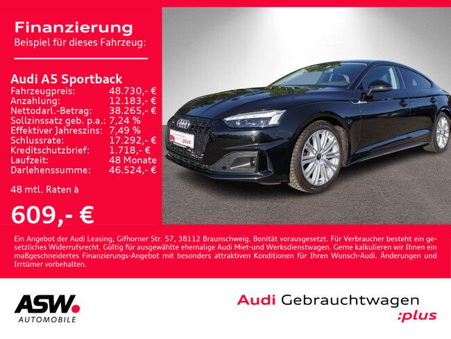 Audi A5 Sportback 40TFSI quattro Navi Matrix RFK ACC LEDER // SOFORT VERFÜGBAR!! - Bild 1