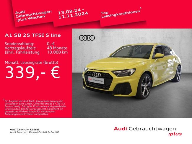 Audi A1 Sportback 25 TFSI S line LED Teilleder PDC+ - Bild 1