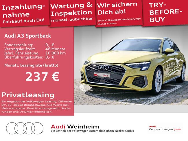 Audi A3 Sportback 30 TFSI S-line LED Navi S-tronic uvm - Bild 1