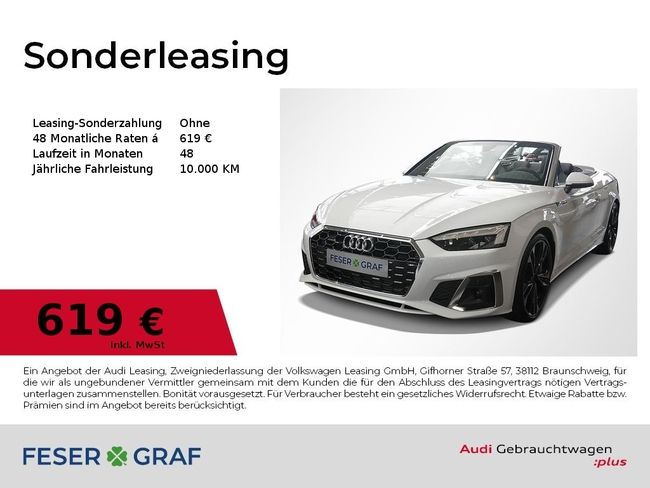 Audi A5 Cabrio S line 40 TFSI quattro Matrix-LED Navi - Bild 1