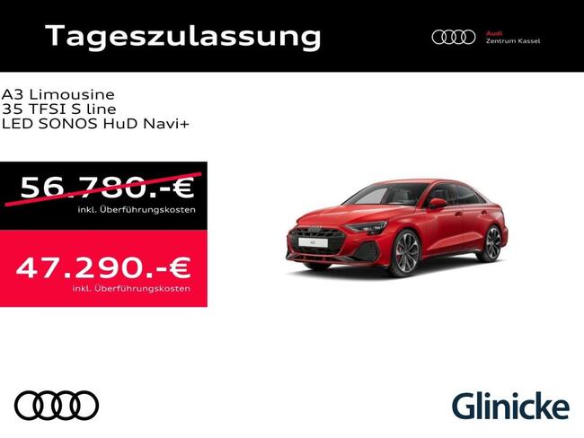 Audi A3 Limousine 35 TFSI S line LED SONOS HuD Navi+ - Bild 1