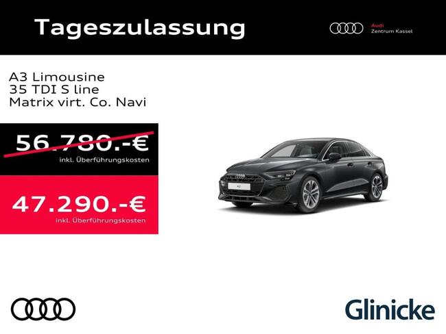 Audi A3 Limousine 35 TDI S line Matrix virt. Co. Navi - Bild 1