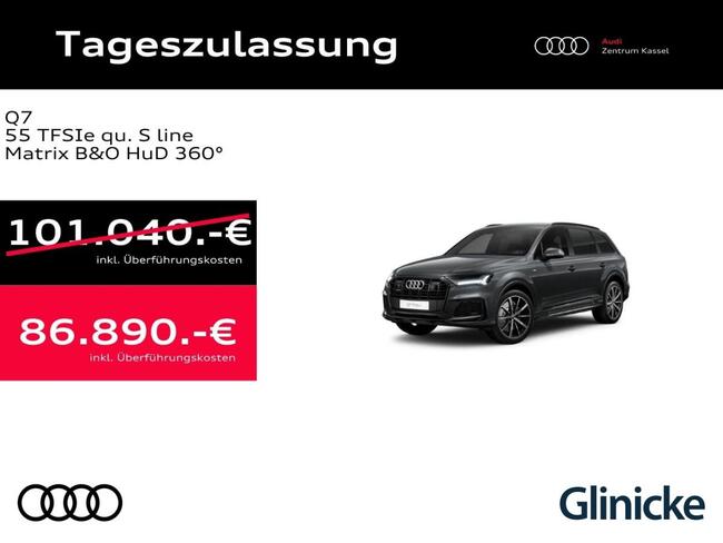 Audi Q7 55 TFSIe qu. S line Matrix B&O HuD 360° AHK - Bild 1