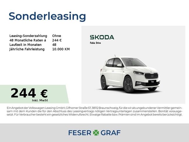 Skoda Fabia Drive 1,0 TSI KESSY*SZH*PDC*SMART-LINK - Bild 1