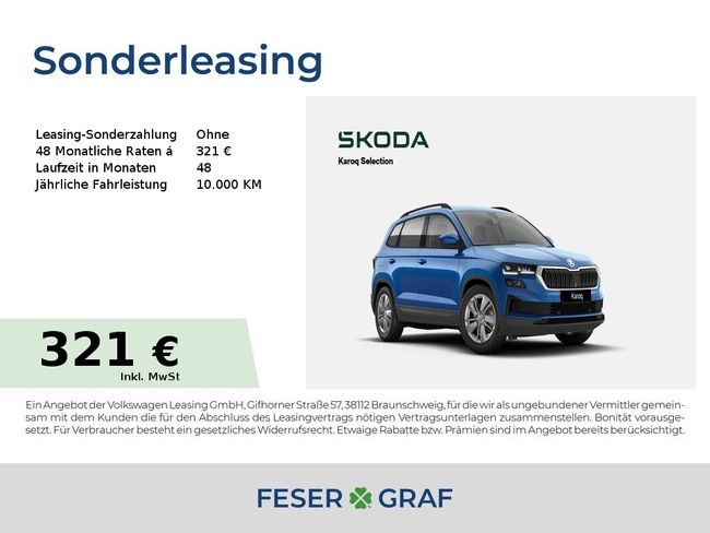 Skoda Karoq Selection 1,5 TSI KESSY*AHK*SZH*360°* - Bild 1