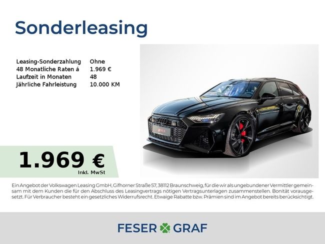 Audi RS6 Av. HD-Matrix/Pano/Keramik/305km/h/Standh. - Bild 1