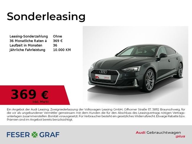 Audi A5 Sportback 35 TDI Navi/Leder/Sportsitze/LM19 - Bild 1