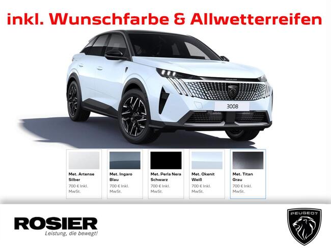 Peugeot 3008 GT Hybrid 136 e-DSC6 - inkl. Wunschlackierung & Winterpaket (u. a. Allwetterreifen) - Privatkunden - Bild 1