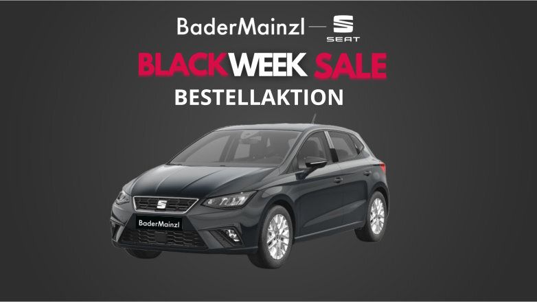 Seat Ibiza Style-Edition "BLACK-WEEK" BESTELL-AKTION PRIVAT inkl. AllSeason-Reifen bei BaderMainzl !