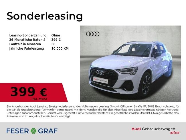 Audi Q3 TFSI 45 e S line/Optik-Schwarz/LED/AHK/19 Zol - Bild 1