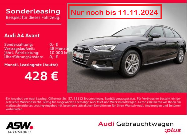 Audi A4 Avant Advanced 40TDI Stroni Navi LED Pano ACC SHZ RFK TÜV Neu // SOFORT VERFÜGBAR!! - Bild 1