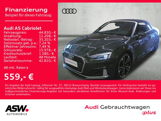 Audi A5 Cabriolet advanced 35TFSI Navi LED AHK ACC SHZ VC // Sofort Verfügbar - Bild 1