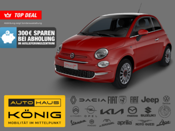 Fiat 500 RED ❤️ | Mit Glasdach | 300 € Sparen bei Abholung im Auslieferungszentrum