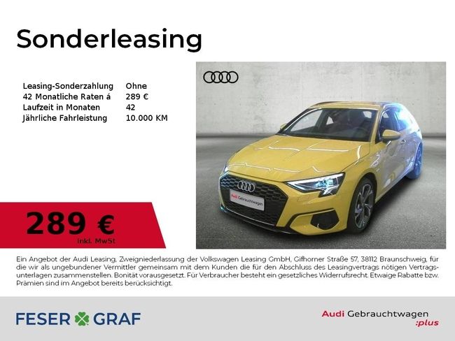 Audi A3 Sportback Advanced 35 TDI S tronic LED HUD Ke - Bild 1