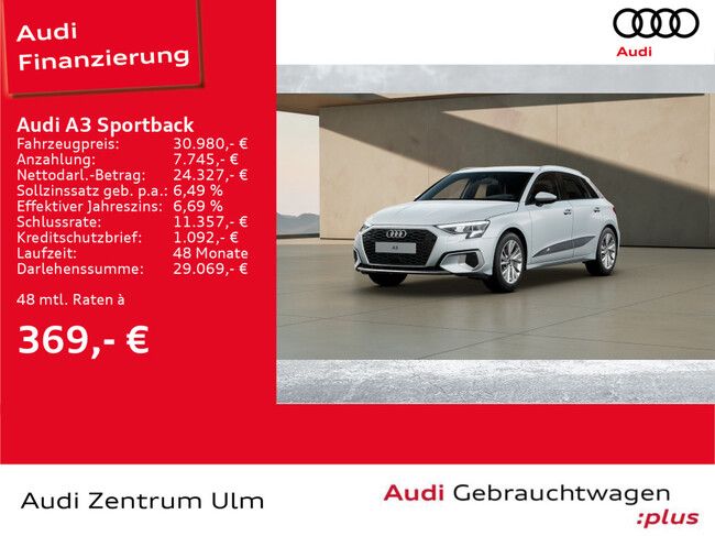 Audi A3 Sportback advanced 30 TFSI S tronic AHK PDC - Bild 1