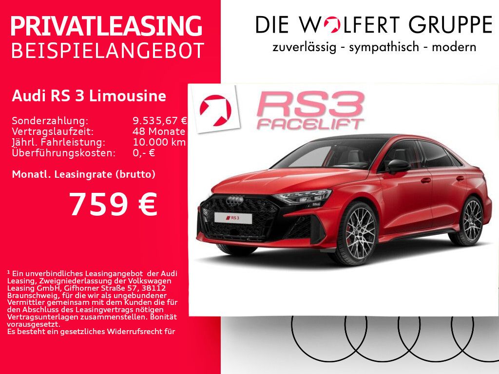 Audi RS3 RS 3 Limousine S tronic*FACELIFT*DESIGNPAKET*