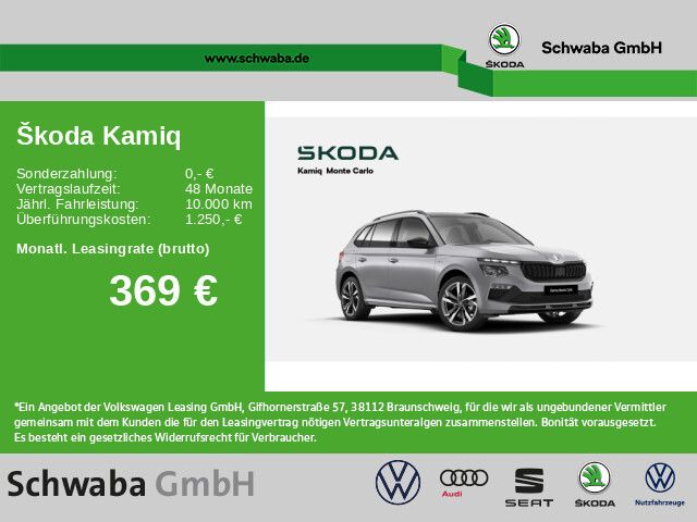 Skoda Kamiq Monte Carlo 1,5 TSI *LED*AHK*ACC*PANO*KAM*