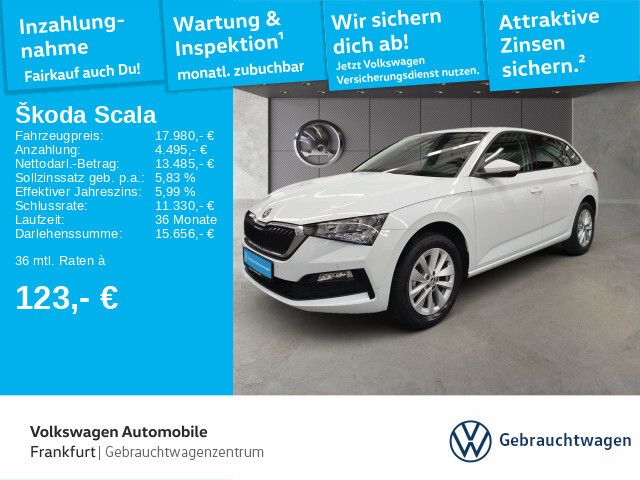 Skoda Scala 1.0 TSI Ambition AHK LED Heckleuchten Leichtmetallfelgen Einparkhilfe