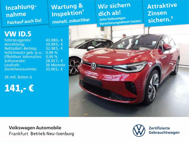 Volkswagen ID.5 GTX Navi AHK LED Heckleuchten Panoramadach Sitzheizung Leichtmetallfelgen GTX